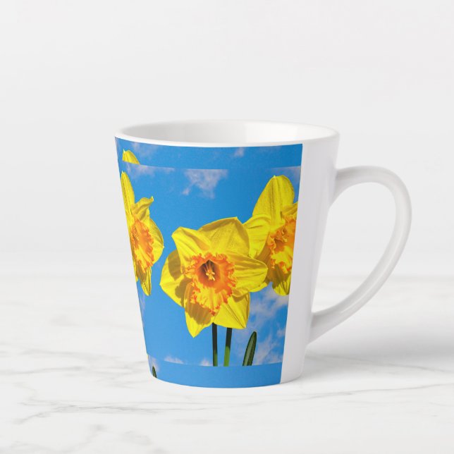 Tasse Latte Groupe de Daffodils Médaille d'or Fleurs (Droite)