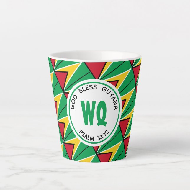 Tasse Latte GUYANA DRAPEAU Patriotique guyanais personnalisabl (Devant)