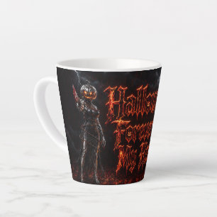 Tasse Latte Halloween à jamais dans mon cœur Gothique Citrouil