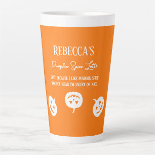 Tasse Latte Halloween Citrouille épice doux ou Nice