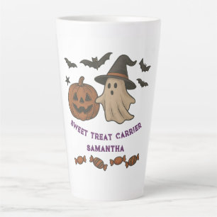 Tasse Latte Halloween éffrayant - Boos, chauves-souris et cure