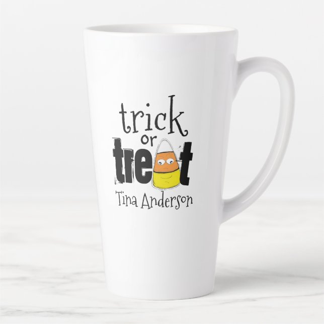 Tasse Latte Halloween mignonne Whimsical Candy Corn Funny (Droite)