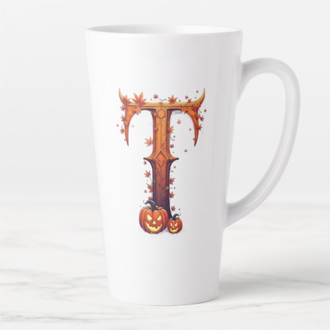 Tasse Latte Halloween MonogramT (Droite)