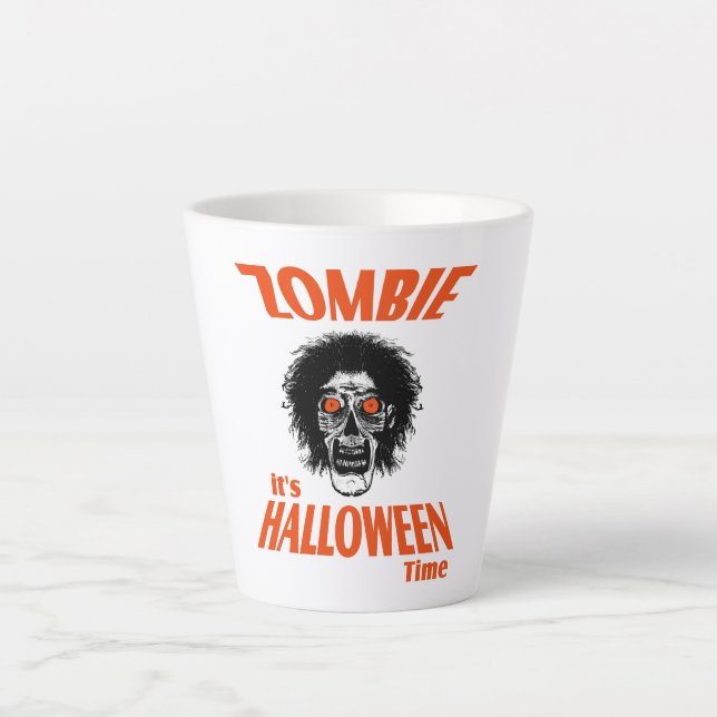 Tasse Latte Halloween temps Zombie visage (Devant)