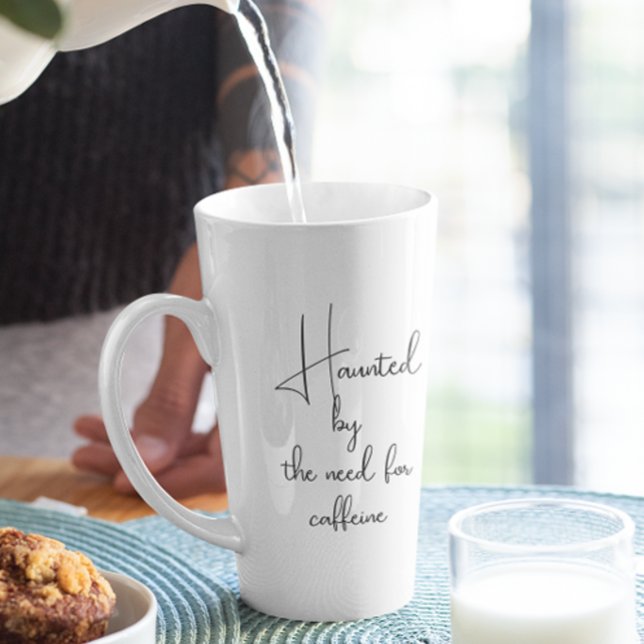 Tasse Latte Hantée Par L'Halloween Blanc Café (Créateur téléchargé)