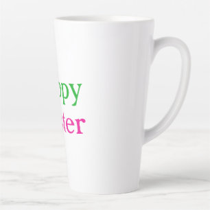 Tasse Latte Happy easter boho vert rose enfants ajouter nom ti