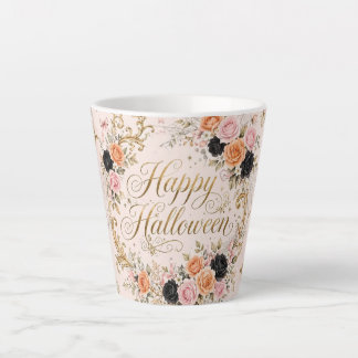 Tasse Latte Happy Halloween Coquette Rose 12oz