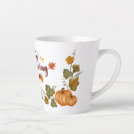 Tasse Latte Happy Thanksgiving Fall Festive Design
