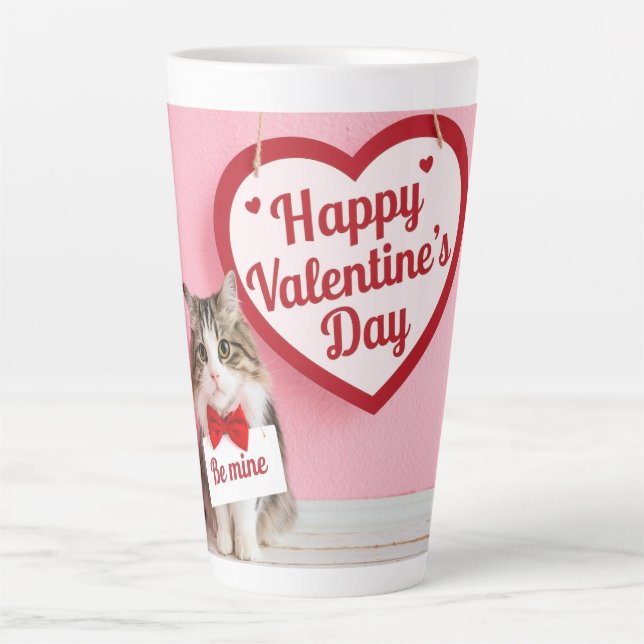Tasse Latte Happy Valentine's day - Be mine (Devant)
