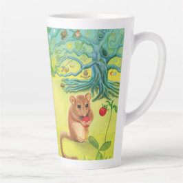 Tasse Latte Hazel Dormouse Manger Fraise Sauvage