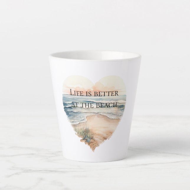 Tasse Latte Heart Ocean Beach (Devant)