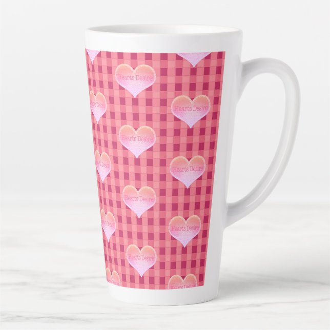 Tasse Latte Heart's Desire Hearts & Checked Tablecth Motif (Droite)