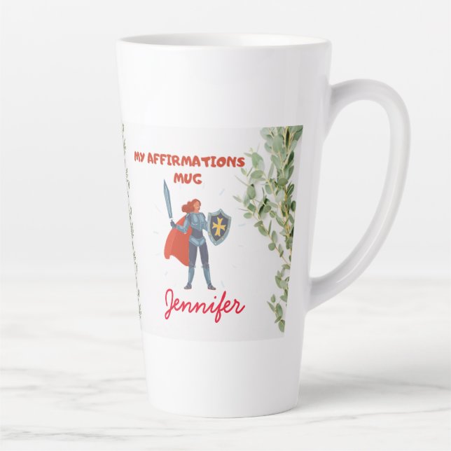 Tasse Latte Hébreux 13:6 Affirmation audacieuse Sans crainte J (Droite)