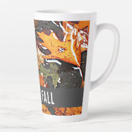 Tasse Latte Hello Fall Rainy Feuilles