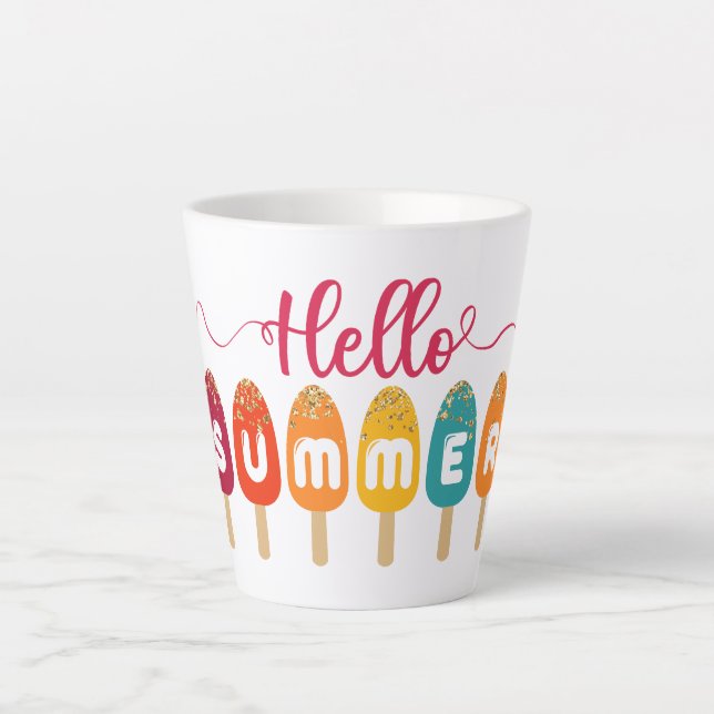 Tasse Latte Hello Summer Colorful Popsicle (Devant)