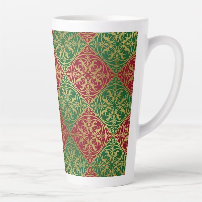 Tasse Latte Herald de la Renaissance médiévale Lion Leopard Me (Droite)