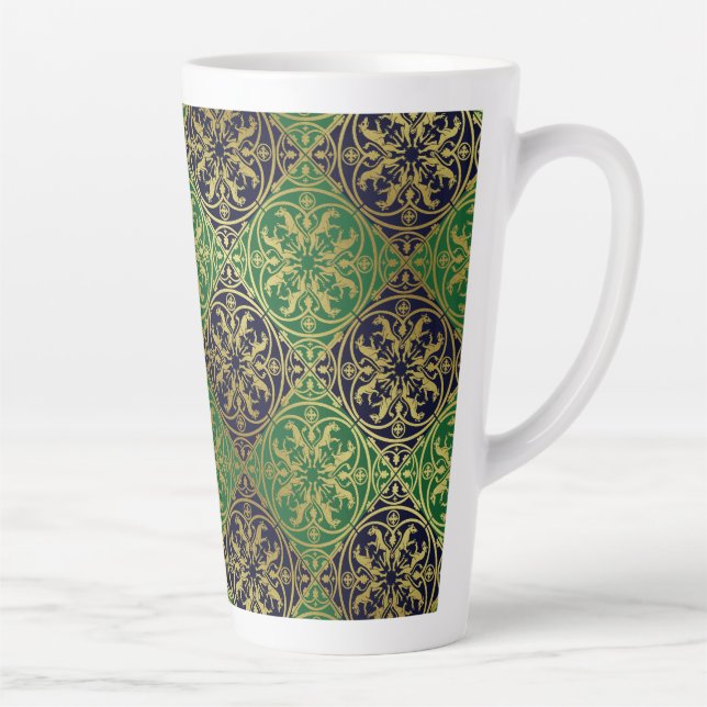 Tasse Latte Herald de la Renaissance médiévale Lion Leopard Me (Droite)