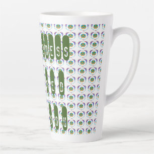 Tasse Latte Heureux salutations pour vous thème bonheur
