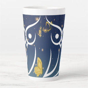 Tasse Latte Hibou et papillons