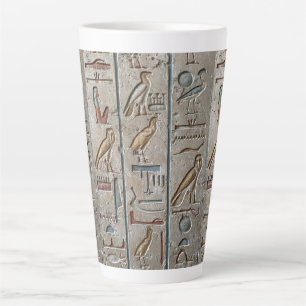 Tasse Latte Hiéroglyphe Ancien Égypte Langue Texte Gravé