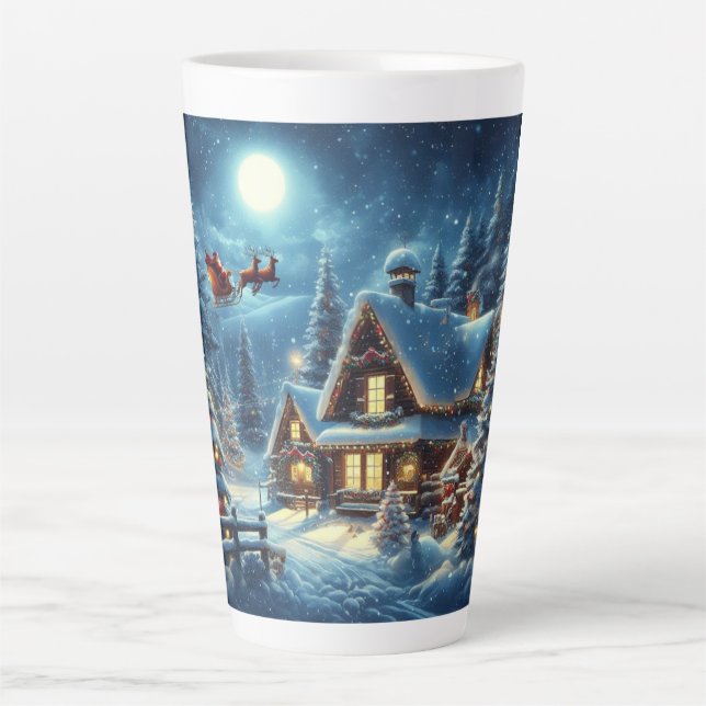Tasse Latte Hiver/Père Noël/Noël/Neige (Devant)