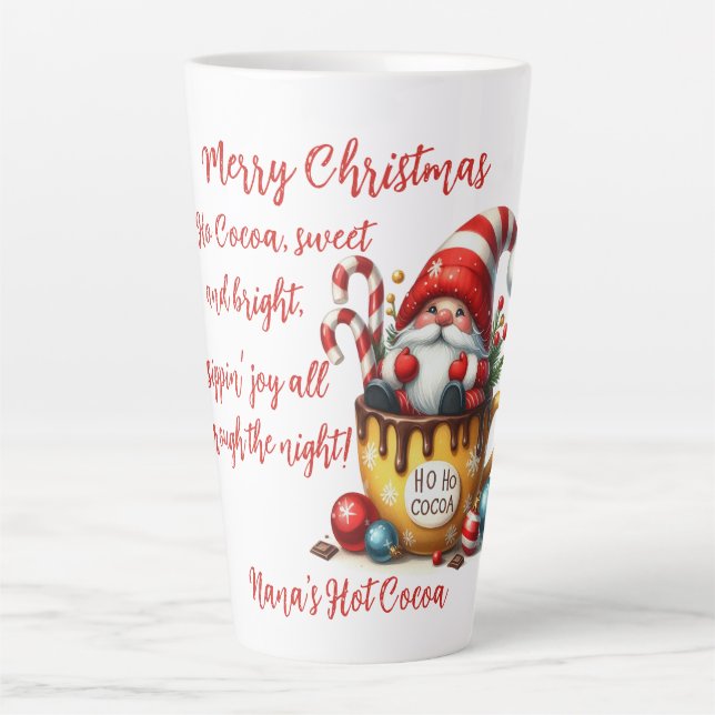 Tasse Latte Ho Ho Cocoa Santa (Devant)