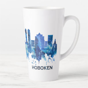 Tasse Latte Hoboken New Jersey Skyline Blue