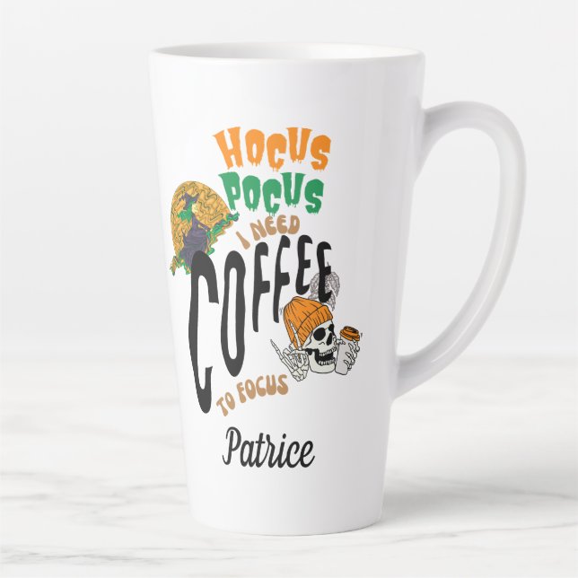 TASSE LATTE HOCUS POCUS CAFÉ HEURE HALLOWEEN SKELETON WITCH (Droite)