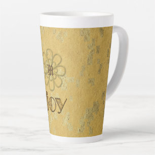 Tasse Latte Holiday Joy Monogrammed