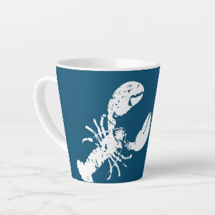 Tasse Latte Homard bleu et blanc Impression personnalisée
