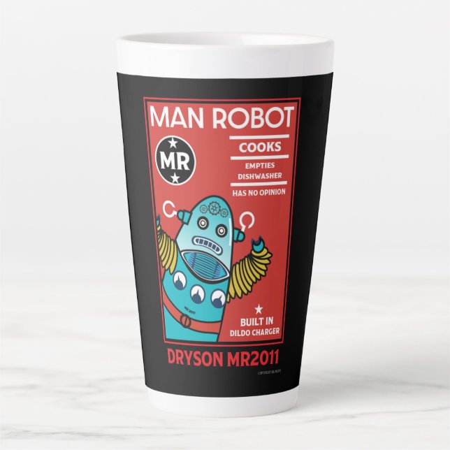 Tasse Latte Homme Robot L'homme parfait (Devant)