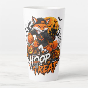 Tasse Latte Hoop ou Treat Spooky Fox Basket-ball Halloween