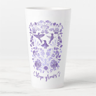 Tasse Latte Hope Grosses - Lavender Linocut Bird Inspirational