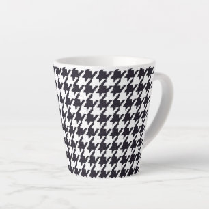 Tasse Latte Houndstooth noir et blanc classique