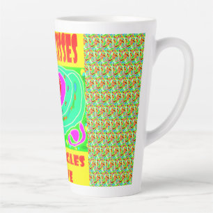 Tasse Latte Hugs Baisers design pour les enfants amusants coul