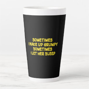 Tasse Latte Humour Grincheux du Matin Drôle pour Elle
