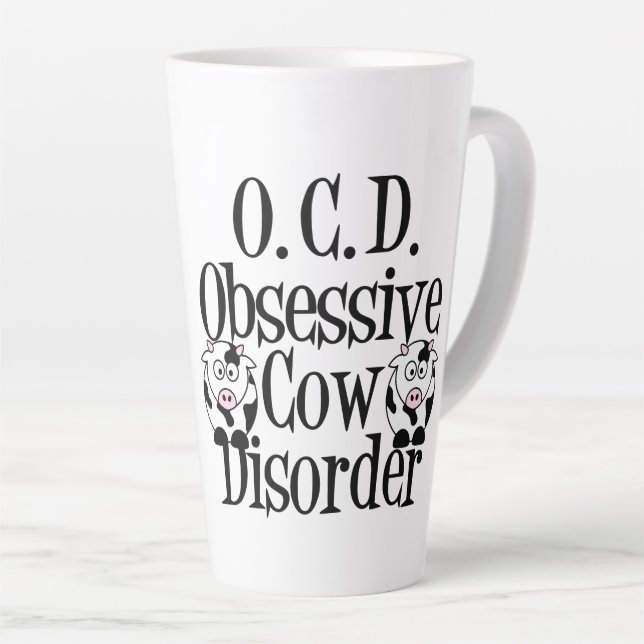 Tasse Latte Humour Obsessif de trouble de la vache (Angle droit)