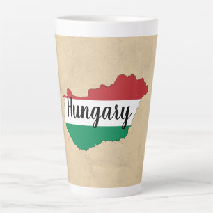 Tasse Latte Hungary Flag Silhouette