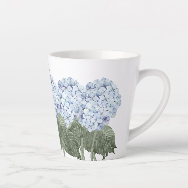 Tasse Latte Hydrangea Fleur Bleue  (Droite)