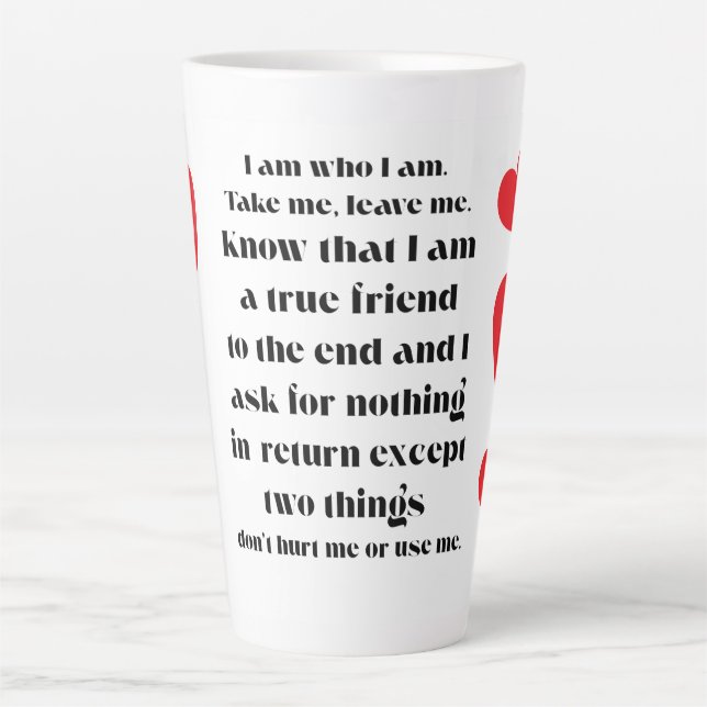 Tasse Latte I Am Who I am collection. (Devant)