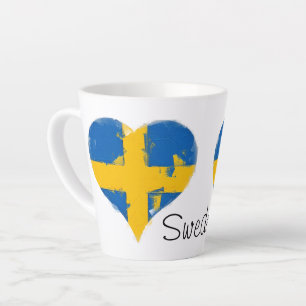 Tasse Latte I Heart Suède Drapeau suédois