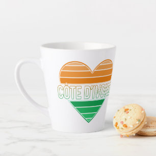 Tasse Latte I Love Côte d'Ivoire, Côte d'Ivoire Coeur