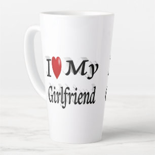 Tasse Latte I Love My Girlfriend mignon texte noir