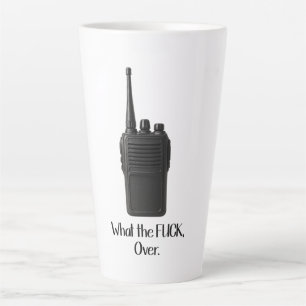 Tasse Latte Icône Fu*k Sur L'Icône Drôle Walkie Talkie