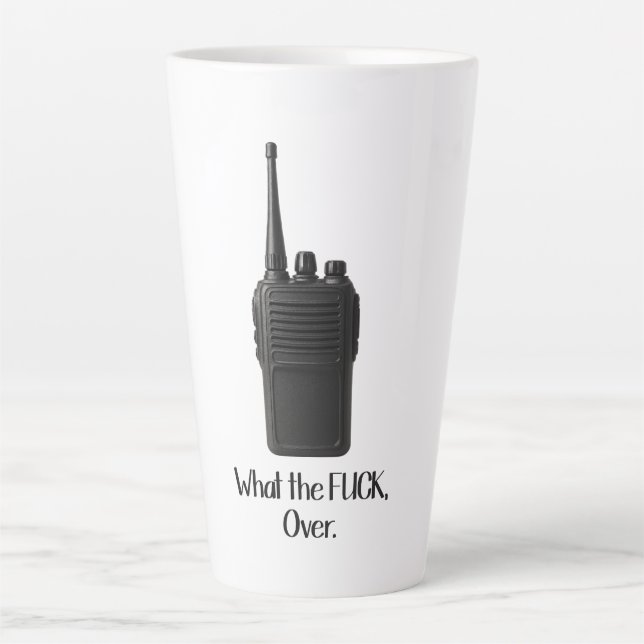 Tasse Latte Icône Fu*k Sur L'Icône Drôle Walkie Talkie (Devant)