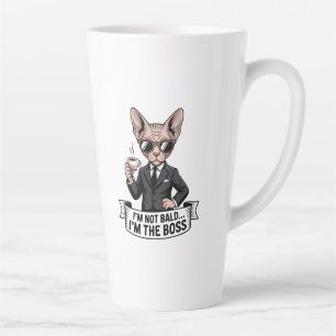 Tasse Latte Illustration de café avec chat Sphynx boss
