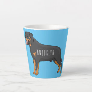 Tasse Latte Illustration de chien Rottweiler