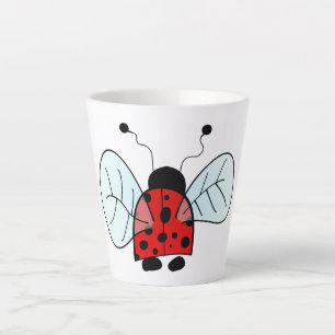 Tasse Latte Illustration de coccinelle mignonne