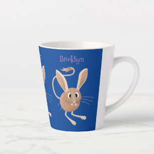 Tasse Latte Illustration de dessin animé de jerboa aux longues
