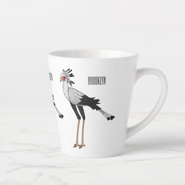 Tasse Latte Illustration de dessin du secrétaire pour oiseaux (Droite)